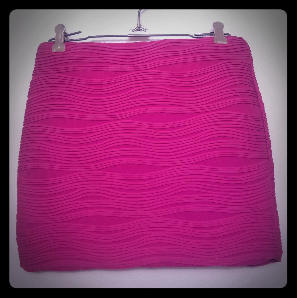 Hot Pink Textured Mini Bodycon Skirt